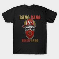 Men Black Print T-shirt 49Ers-Football No-Cut Transfer Paper Print Cotton Tshirt S juoda