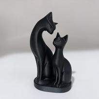 Mother and Son Cat Statue Ornaments, Cat Couple Sculptures, Cute Cat Decorations Desktop Home Decorations, Valentine's Day Gifts juoda