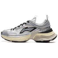 Li Ning Starry Y2K Retro Fashion Versatile Thick Sole Comfortable Soft Resilient Low Top Dad Shoes Men sneakers Silver Black AGCU339-2 39
