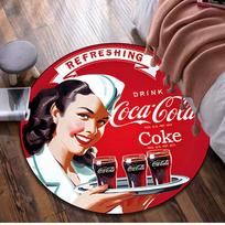 1Pc Coca Cola Circular Print Rug - home decoration Carpet For Living Room Bedroom Flooring Computer Chair Area Rug 80x80cm( 31x31in)