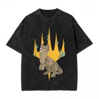 Magic The Gathering Dinosaur Cat Logo Washed T Shirt Streetwear Novelty TShirts Men Women Short Sleeve Street Printed Tees S