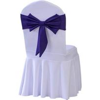 Spandex Chair Sash Ready Made Bow Knot Chair Bands Solid Color Reusable Chair Backrest Decoration violetinė
