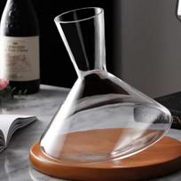 Premium Glass Wine Decanter with Wood Tray