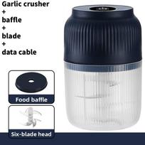 Rechargeable Garlic Grinder Small Food Blender With Double And Blades For Home Chefs mėlyna