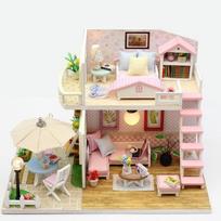 Domek Dla Lalek Drewniany Model Do Złożenia Led 19,5Cm