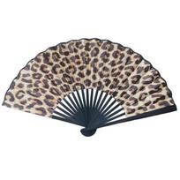 Madingas leopardo rašto sulankstomas vėduoklis, didelis, elegantiškas, klasikinio šokio vėduoklis, lengvas, su juodu rėmu, šilkinis vėduoklis, moterų vakarėlio dovanos tamsiai žalia spalva
