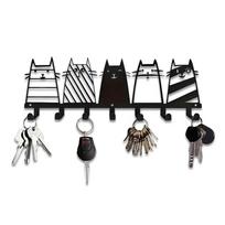 High Quality Metal Key Holder Black Accessories Key Wall Hook with Screws Decorative Key Holder Home Organizer