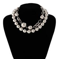 Exaggerated Pearl Choker Necklace Bead Chain Chunky Clavicle Choker  Party sidabras