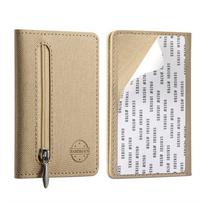 New PU Leather Phone Card Bag RFID Blocking Self-adhesive Phone Wallets Solid Color Phone Card Slot Holder Phone Accessories abrikosas