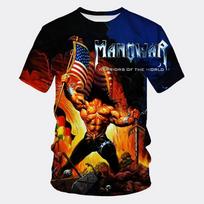 2026 Naujas MANOWAR Roko Hip-hopo Grupės Marškinėliai 3D Spausdinimas Greitai Džiūstantys Trumpomis Rankovėmis Vasariniai Kvėpuojantys Vyriški Marškinėliai Gatvės Laisvalaikio Viršūnės XXS