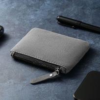 Fashion PU Mini Wallet Mini Zipper Card Holder Money Bag pilka
