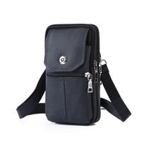 Fashion Cowhide Leather Messenger Bag Multi-Pockets Solid Color Waist Bag Small Mobile Phone Pouch Male juoda