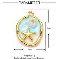 3pcs/Lot Stainless Steel Enamel Palm Flip Flop Shell Diy Charm Women Watermelon Strawberry Necklace Pendant Summer Ocean Jewelry
