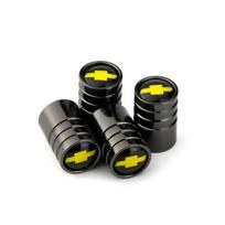 4pcs for Chevrolet Aveo Cruze Malibu Spark Lova Orlando Captiva Optra Trax Alloy Tire Decorative Covers Car Wheel Valve Cap juoda