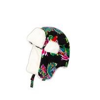 Ear Protection Hooded Scarf Pullover Hat Bird Balaclava Bonnet Hat Plush Flower Hat  Female/Male black-single