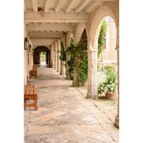 Tapestry gazebo in the castle relaxation in Europe 75x100 juoda