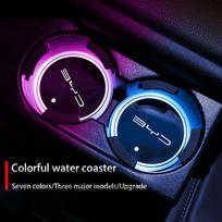 Automobilio puodelio laikiklis-padėkliukas 7 spalvų LED atmosferos apšvietimas BYD Atto 3 Song F0 Qin Pro G3 I Han Tang EV F3 E6 Dmi Yuan Plus
