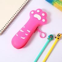 Zipper Pencil Case Adorable Cat Paw Pencil Bag with Zipper Closure Capacity Stationery Storage Pouch for Back to School Supplies rožinė raudona spalva