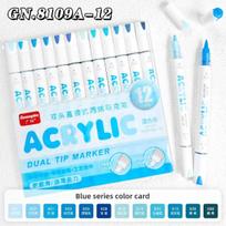 Guangna 132/12 Colors Direct Acrylic Markers Dual Tip Overlay Coloring Chisel Soft Pen Brush School Art Supplies Stationery