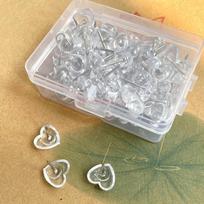 100pcs Love shaped push pin office stationery kindergarten photo wall message board decoration by nail silver needle China Mainland