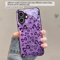Abstract leopard print For iPhone 17 Air 16 E 15 Plus 14 Pro Max 13 12 mini 11 5 6 7 8 Plus XR XS Max SE Black Glass Phone Case iPhone 16
