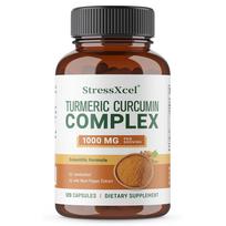 Ciberžolės Kurkumino Kompleksas 1000 mg Maisto Papildas, Su Juodųjų Pipirų Ekstraktu, 120 Kapsulių 120 Capsules