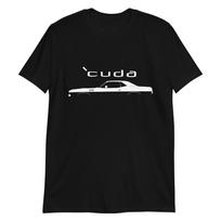 Hemi Cuda Muscle Car Silhouette Classic Car Barracuda trumpomis rankovėmis unisex marškinėliai S