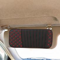 Car Sun Visor Organizer Auto CD Holder Case Multifunctional Storage Bag for Registration Ticket Red Wire