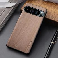 Case for Google Pixel 9 Pro XL 9A coque durable wooden pattern leather cover for google 9 pro case funda Google 9 Pro XL smėlis