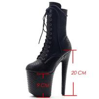 Gothic Fetish Pole Dancer Stripper Clubwear Sexy Snake Pattern High Heel Ankle Boots 36 juoda