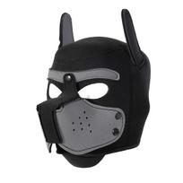 Madingos Unisex Seksualios Cosplay Kostiumų Šunelio Galvos Apdangalai Pilno Veido Fetišo Kaukė Gobtuvas Šuniukų Žaidimams Šventės vakarėliui black