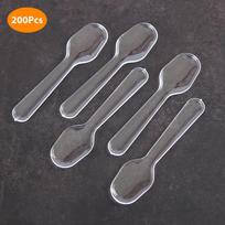 200 vnt. mini skaidrios plastikinės šaukšteliai Vienkartiniai stalo įrankiai želė, ledams, desertams 200pcs