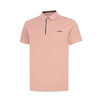 Li Ning Solid Color Pullover Fitness Sports Polo Shirt Men tops New-Mist-Rose-Pink APLU119-6 S