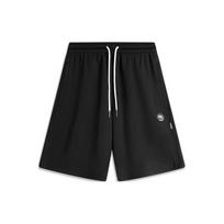 Li-Ning Badfive Series Solid Color Mid Waist Drawstring Comfortable Moisture Wicking Casual Shorts Men shorts Black AKSU441-3 S