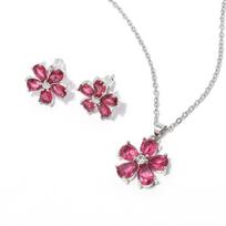 Mažas gėlių cirkonio auskarų rinkinys, karoliai, aukštos klasės fėjų aksesuarai, daugiaspalvis pasirinktinai, papuošalų rinkinys moterims necklace stud earrings two-piece set free chain
