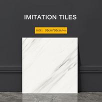 Plytelių imitacija 3D sienų lipdukai Lipnūs sienų dekoravimo vonios kambario vandeniui ir drėgmei marmuriniai virtuvės tapetai 5pcs-30x30cm