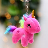 Naujas vienaragis pliušinis žaislas Lėlės Mažas pakabukas Krepšiai Raktų pakabukai Papuošalai Lėlės Merginai red star unicorn weighs 30g