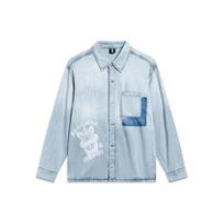 Li-Ning Badfive Casual Lion Dance Print Denim Jacket Men Outerwear Light-Denim-Blue AJDT771-1 XL
