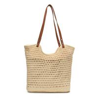 Niche straw woven large-capacity tote bag women's new seaside vacation beach woven underarm shoulder bag