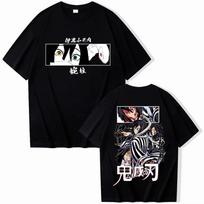 Anime Demon Slayer Iguro Obanai Male Cotton Printed T-Shirt Women Men Harajuku O Neck Short Sleeve T Shirt for Fans S