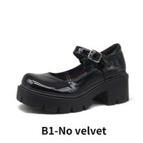 Japanese Mary Jane Shoes Women 'S Thick -Soled College Style Single Shoes Spring Summer New Style Buckle Retro Black Shoes 35