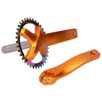 ZK‑22 Aluminum Alloy Bike Crankset Integral Single Speed Crank Arm Accessory 36T for BikeGold auksas