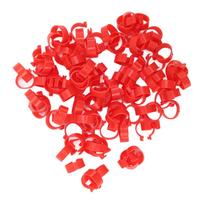 100pcs Poultry Feet Rings PP Plastic Reusable Chicken Duck Goose Leg Bands for Identification Red 25mm 1in 25mm raudona
