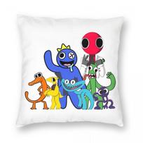 Rainbow Friends Characters Square Pillowcase Pillow Cover Cushion Throw Pillow for Home Bedroom Car 12x12Inch