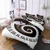 Muzikos tema poliesterio antklodės užvalkalų rinkinys 3D gitara pianinas patalynės rinkinys karališko dydžio karalienės dydžio vienas pilnas dydis vaikams berniukams mergaitėms kambario dekoravimas 70x133cm 2pcs
