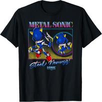 Sonic The Hedgehog Metal Sonic Steel Nemesis! Distressed T-Shirt S juoda