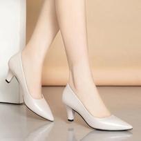 zapatos de mujer women cute sweet black patent leather spring slip on stiletto heel shoes lady beige office work pumps ga388 35