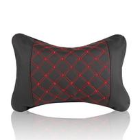 Frosted Leather Exterior Car Headrest Pillow Neck Support Pillow raudona