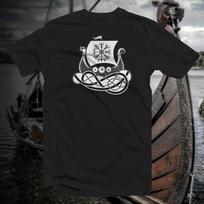Viking Ship #2 COTTON T-SHIRT Norse Viking Rune Saxon Ward Magic Pagan Symbol Unisex T-Shirt S