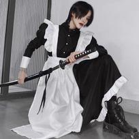 Vyriškas mielas japoniškas Lolita anime tarnaitės kostiumas - Juodas sijonas Cosplay apranga kasdieniam dėvėjimui. S gray